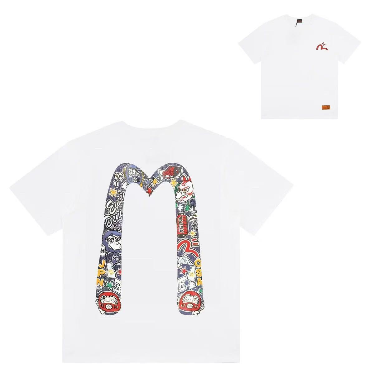 M color printed cotton round neck T-shirt