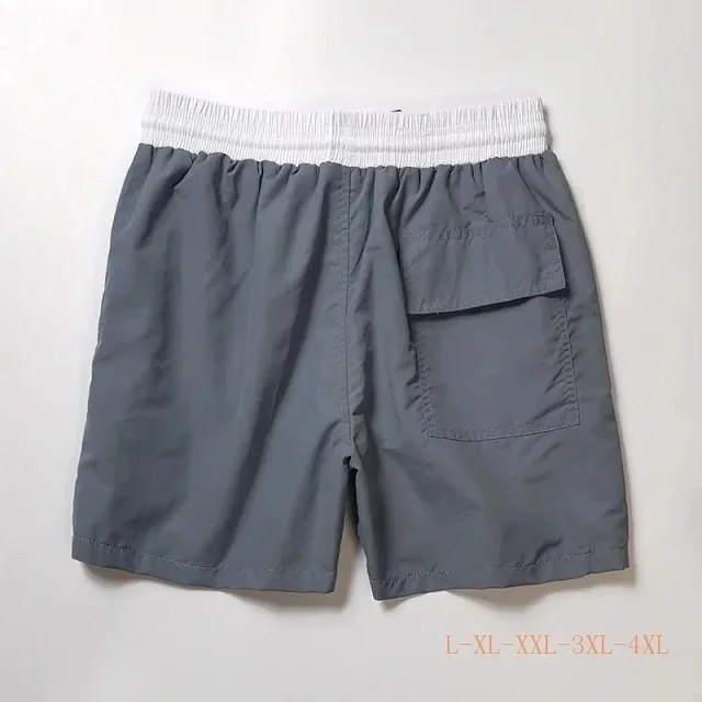 HUGO BOSS logo print quick-dry contrasting color waistband drawstring swim shorts