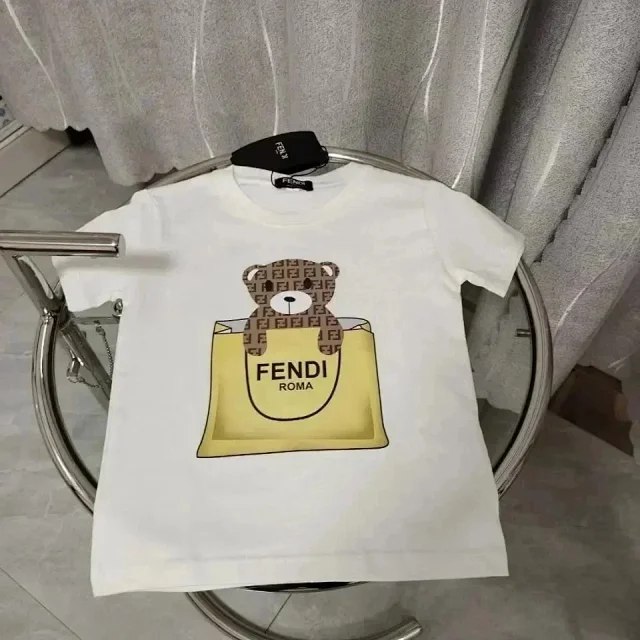 FENDI Logo round neck short sleeve T-shirt