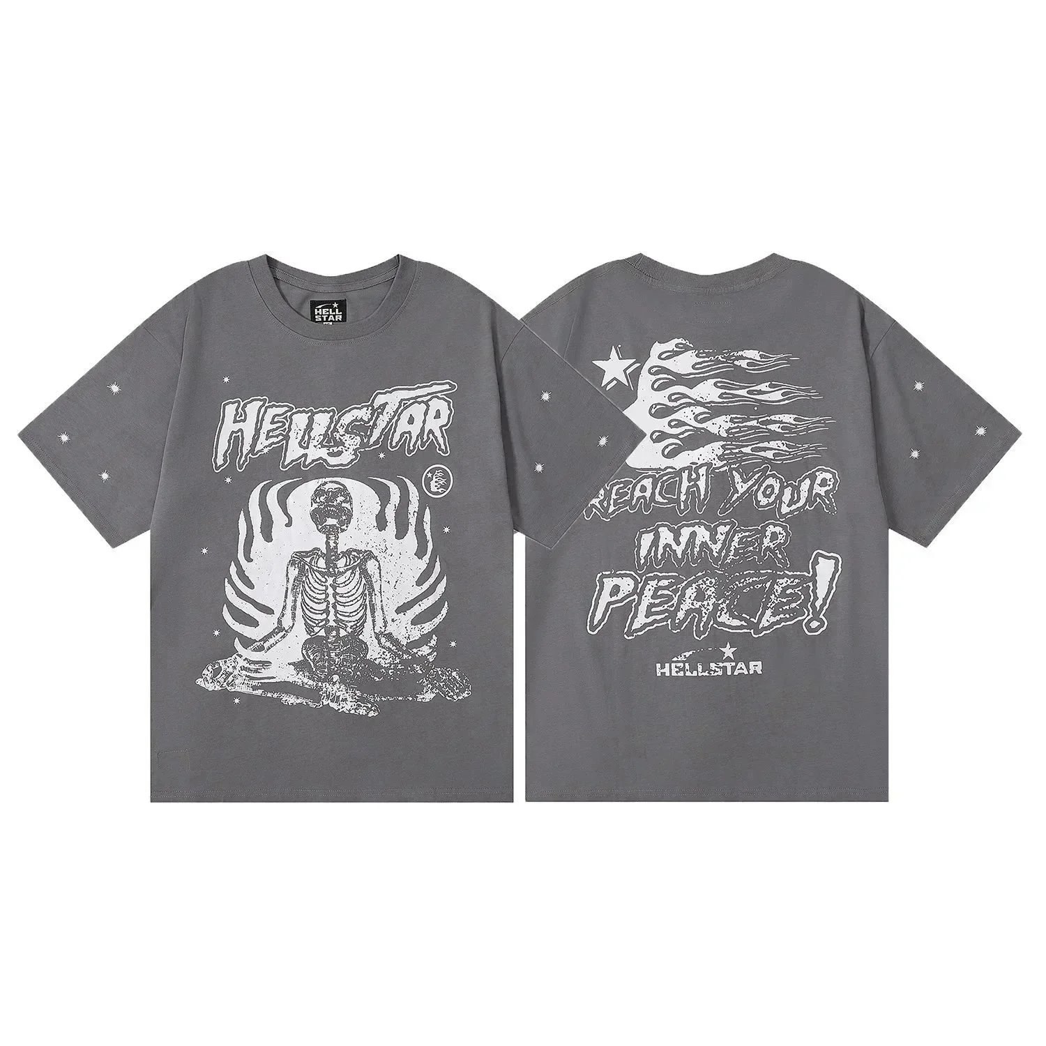 Hellstar Printed T-shirt with crew neck and short sleeves