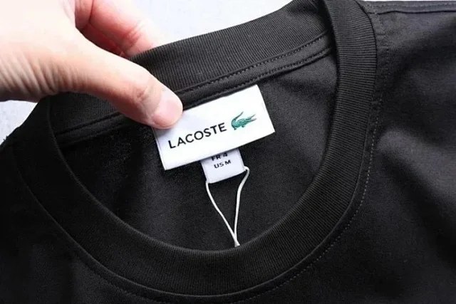 LACOSTE French crocodile logo solid color round neck T-shirt