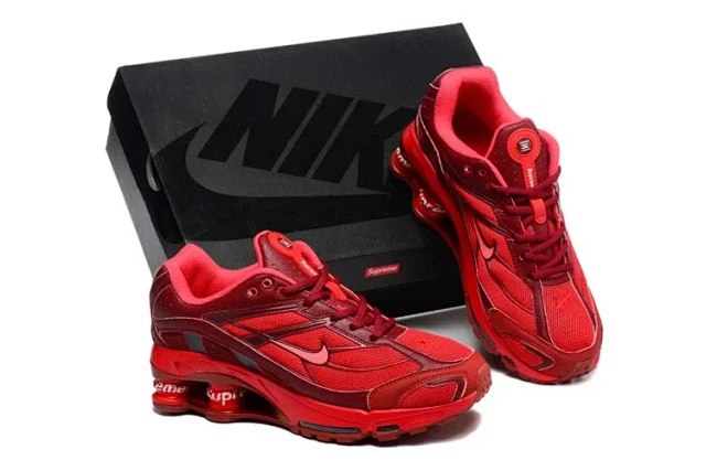 Supreme x Nike Shox Ride 2 comfortable and trendy low-top casual running shoes
