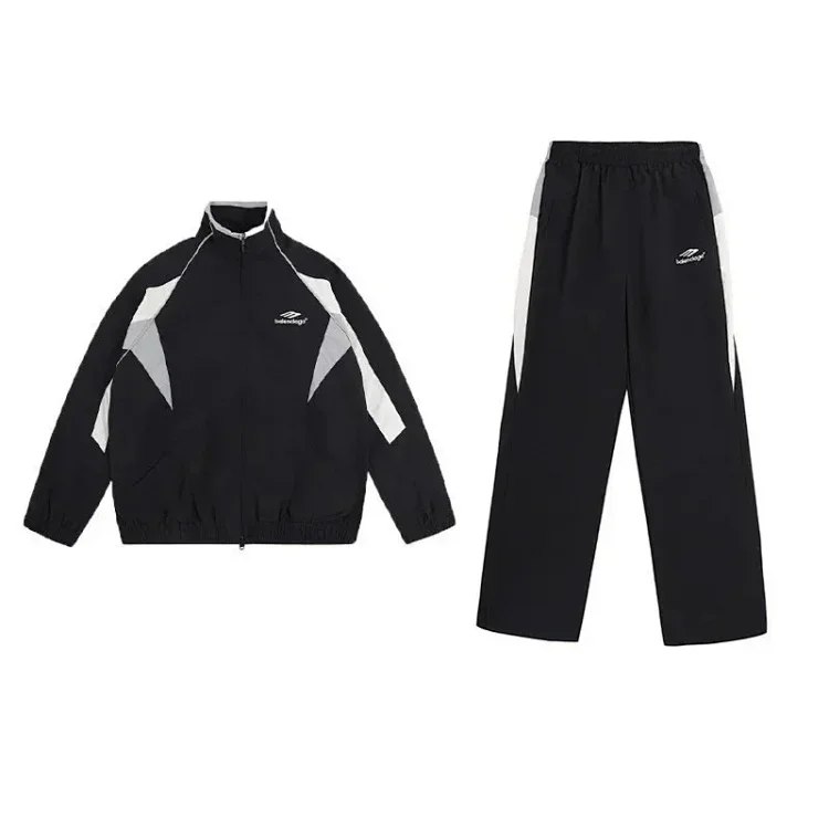 Baidemugetala new splicing sports windbreaker jacket casual pants suit