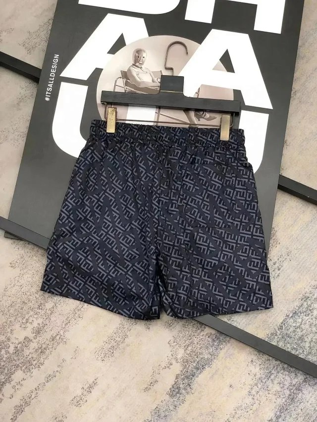 Fendi New foreign trade beach pants full print shorts couple casual pants thin