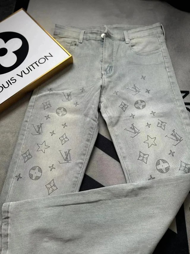  Louis Vuitton LV summer new men's high-end comfortable jeans