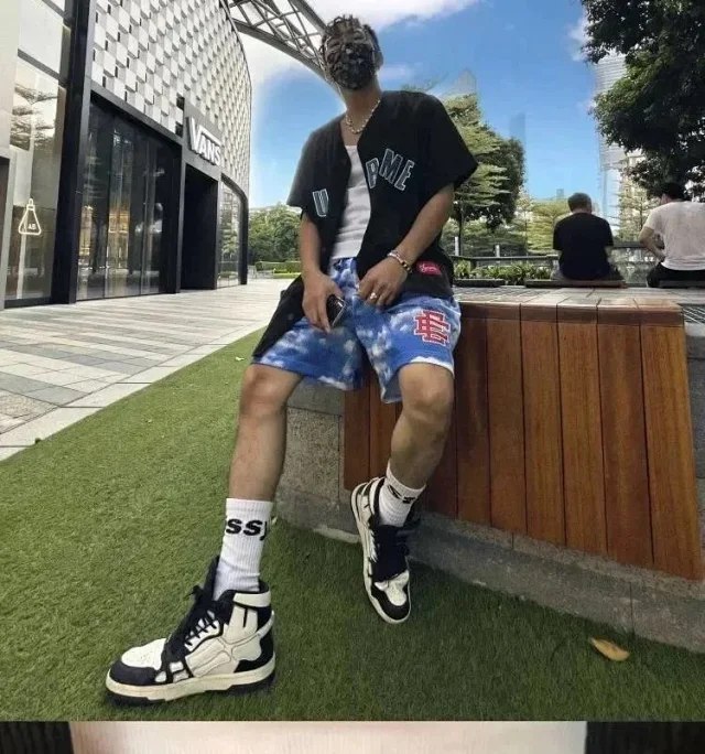 Eric Emanuel sweatpants EE print shorts printed logo mesh drawstring American shorts