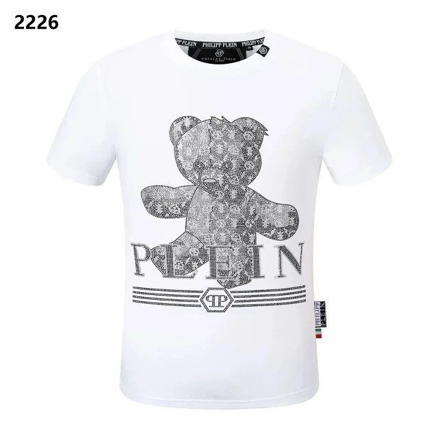 PLEIN Medusa Tiger Head Printed Diamond Short Sleeve T-Shirt