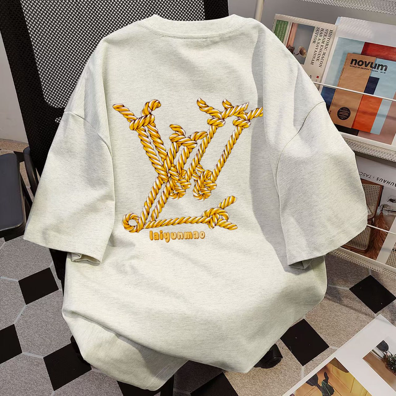 LV Monogram Embroidered T-Shirt [2 styles]